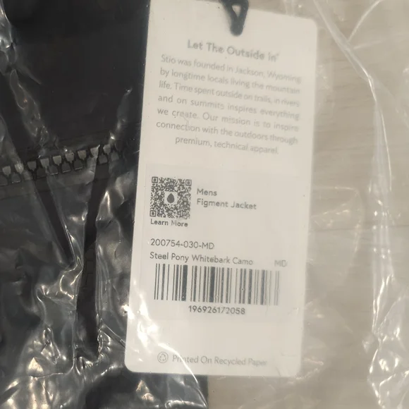 Men's Stio Figment Jacket Size M MD New NWT Steel Pony